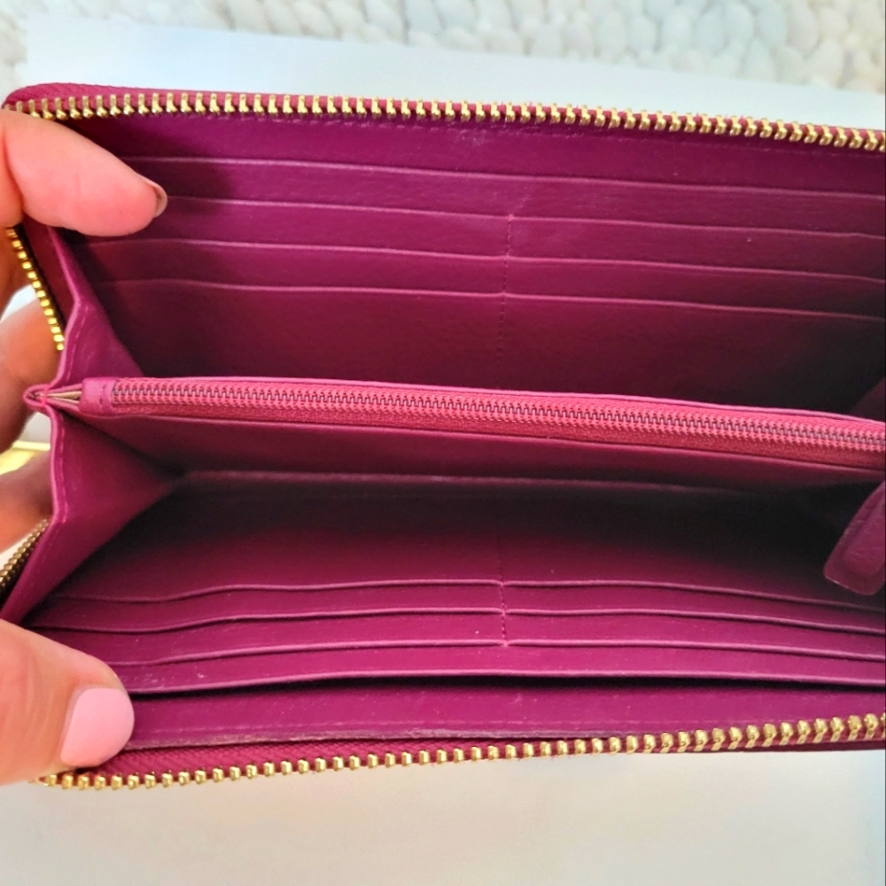 Gigi City Walletraspberry Embossed Python Leather - image 5